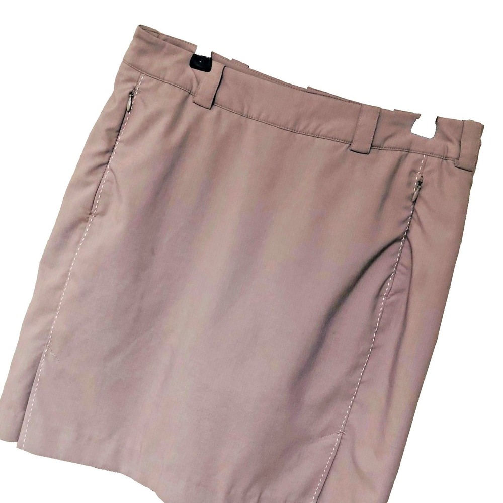 NIKE Golf Skort Skirt Shorts Womens 4 Tan Dri-Fit‎ Tour Performance Swoosh 29x19